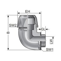 Hadicové šroubení VW90 M16-K m-top černé MURRPLASTIK 83515054