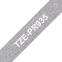 Páska BROTHER TZe-PR935 exklusivní stříbrná/bílá (12mm)