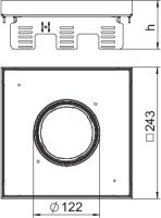 OBO RKFN2UZD3 9VS25 Čtvercová kazeta pro tubus 243x243mm Nerez ocel