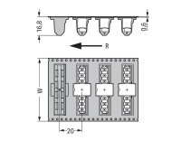 Konektor s pájecími piny THR, pájecí kontakt 1,0x1,0 mm, rovné, černá 7pól.