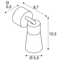 PURI 2.0 Cone, nástěnné a stropní svítidlo, 1x max. 6W GU10, šedá SLV 1008291