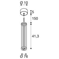 QUIMERA, závěsná lampa, 150cm, 2700/3000K, PHASE, měď SLV 1008034