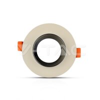 GU10 Fitting Concrete Metal Off White Recessed Light With Chrome Round, VT-862