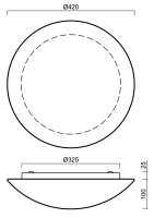 Přisazené LED nouzové svítidlo AURA 4 3K 19W IP43 bílá OSMONT AUR61012