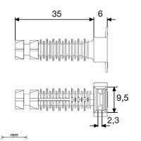 Cable tie wall plug (flush) black O 8 U6