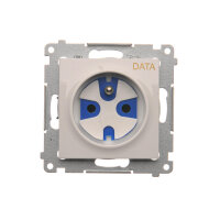 Zásuvka jednonásobná DATA, s uzemněním, s klíčem, 16A, 250V~, bílá DGD1.01/11