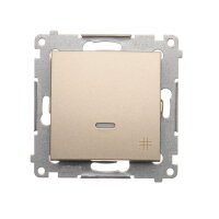 Přepínač křížový, s orientačním LED, řazení 7So, 10AX, 250V, zlatá matná