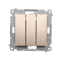 Trojité tlačítko 10AX, 250V~, zlatá matná, metalizované KONTAKT SIMON DP31.01/44