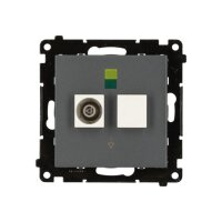 Zásuvka ekvipotenciální, 1 násobná (přístroj s krytem) grafitová matná