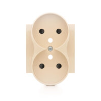 Krytka zásuvky 2P+T dvojité - pro rámečky NATURE krémová DGZ2MZNP/41