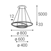 Závěsné svítidlo CIRCLE 3 P-Z, W DALI/PUSH 136W 2700K/3000K/4000K bílá 3271171D