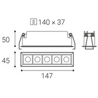 Zápustné svítidlo LINEAR II 5, W 10W 2700K/3000K/4000K UGR bílá LED2 2562771