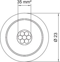 OBO isCon Pro+ 75 SW Izolovaný svod, role 25 m, o 23mm, černá