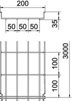 OBO GRM 35 200 G Mřížový žlab GRM 35x200x3000 Ocel galv. zinek