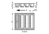 Konektor s pájecími piny THR, pájecí kontakt 1,0x1,0 mm, úhlové, černá 6pól.