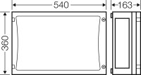 Prázdná skříň ENYSTAR, 486x306x136mm, průhledné dveře HENSEL FP 0400
