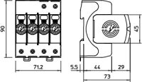 OBO V20-4-280 Svodič přepětí  typ 2 4P 40kA(8/20) 280V
