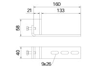 OBO BFK 166 58 20 A2 Upevňovací svorka pro max.tloušťku nosníku 20 mm Nerez