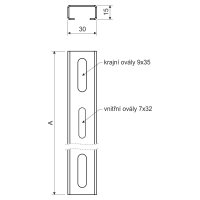 Nosný profil délky 350 mm sendzimir (Jupiter) KOPOS NP 350_S
