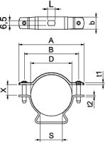 OBO ASL 733 53 G Distanční příchytka s připojovacím závitem M6 44-53mm Ocel