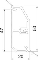 OBO SLL 2050 rws Kanál s patkovou lištou SLL 20x50x2000 čistě bílá