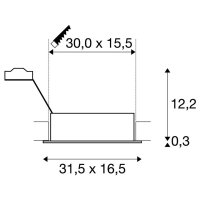 Vestavné svítidlo NEW TRIA ES111 SQUARE černé GU10 2x 75 W SLV 113840