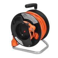 1z prodlužovací přívod - na bubnu, 50m, oranžový kabel, 3x 1,5mm2 SOLIGHT PB12O