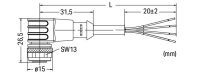 Napájecí kabel Zásuvka M12A  úhlová 4pól. WAGO 756-3102/040-050