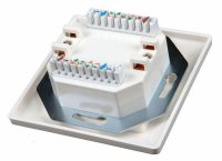 Zásuvka CAT6 UTP 2 x RJ45 pod omítku bílá SOLARIX 23100093