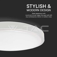 36W LED Dome Light Round White Frame 4000K IP44, VT-8630 V-TAC SKU76221
