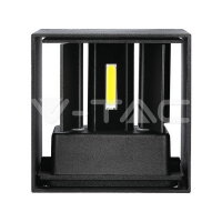 6W Wall Lamp Black Body Square IP65 Warm