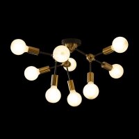 ARTEMIA 9 stropní černá česaná mosaz 230V E27 9x15W RENDL R14397