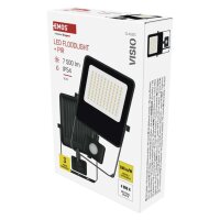 LED reflektor VISIO s pohybovým čidlem, 50 W, černý, neutrální bílá EMOS ZS2943