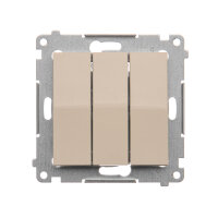 Trojitý spínač řazení 3x 1 s orientačním podsvětlením LED, 10AX, 250V~ krémová
