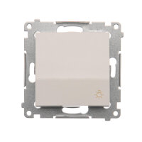 Ovladač zapínací SVĚTLO, řazení 1/0, (strojek s krytem)16AX, 250V~ bílá