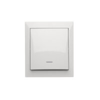 křížový spínač s podsvětlením odolným proti vlhkosti, bez piktogramu bílý