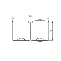 Zásuvka TEKNO IP65GR GN2x2P+Z dvojitá s ochranou kontaktů KANLUX 39224