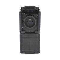 ATLAS 2K IP55 Zásuvka 2x 2P+PE, 2-nás svislá s ochr. kolíkem, antracit