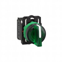 Schneider XB5AK133B5 Ovládač otočný prosvětlený s LED, 1 Z + 1 V, 24 V, zelený