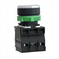 Schneider xB5AW31G5 Ovládač stiskací prosvětlený,lícující,1 Z+1V,110...120V-bílý