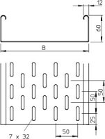 OBO MKS 620 FS Kabelový žlab MKS děrovaný se spojovací sadou 60x200x3000 Ocel