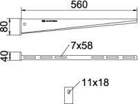 Nástěnný výložník OBO AW 15 56 FT B560mm Ocel žár.zinek