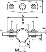 OBO ASG 732 17 FT Distanční příchytka s připojovacím závitem M6 14-17mm Ocel