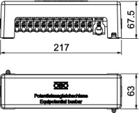 OBO 1801 12x25 1x95 Přípojnice potenciálového vyrovnání 217mm šedá Mosaz CuZn