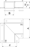 OBO BSKM-FW 0711 FS Plochý roh pro montáži na stěnu a strop 70x110 Ocel pás.zink