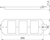 OBO MTU 3 Základový nosník pro nosnou desku 208x76x12 sytě černá Ocel pás.zink