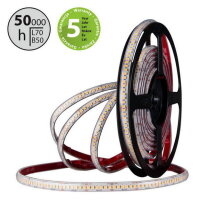 LED pásek SMD2835 UWW, 240LED/m, 6W/m, DC 24V, 380lm/m, CRI90, IP67, 10mm, 50m