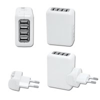 USB dobíječka, 4xUSB, 4 typy zástrček doprodej ECOLITE XJ4U-USB