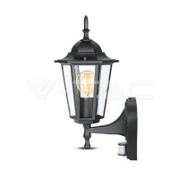 Garden Wall Lamp With Sensor E27 Matt Bl