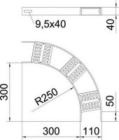 OBO SLZB 90 100 SG Oblouk 90° pro kabelový žebřík SL B110mm Ocel základní nátěr